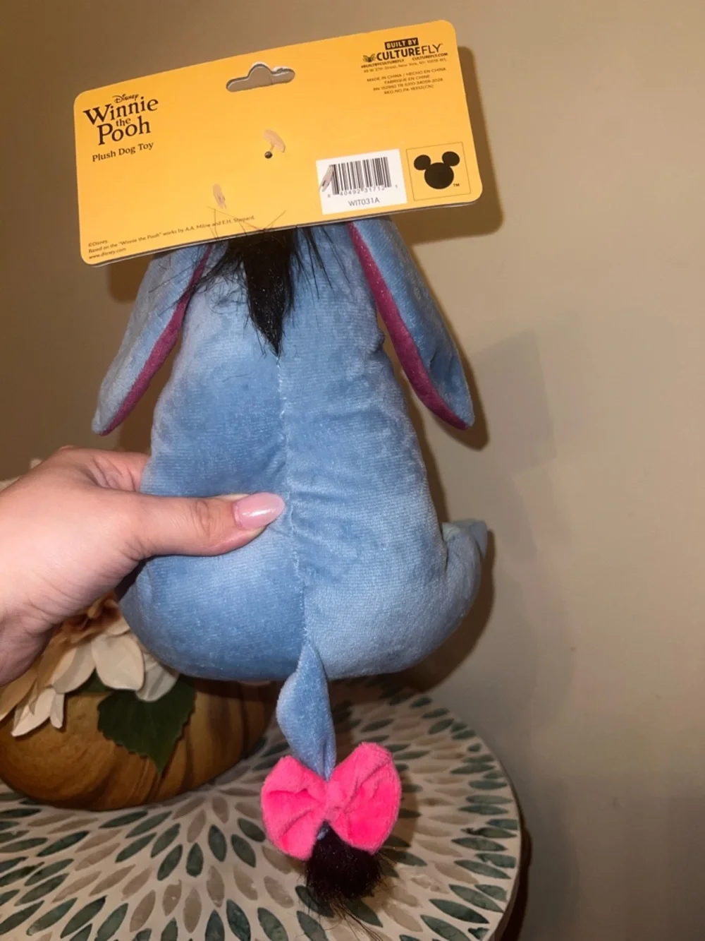Disney‎ Eeyore Plush Squeaky Dog Toy Winnie the Pooh Blue Donkey NWT